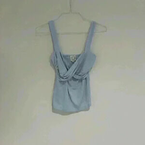 Blue Rain Light Blue Criss Cross Crop Size Medium Like New
